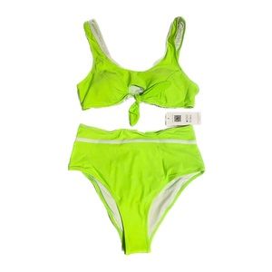 Neon green high waisted bikini